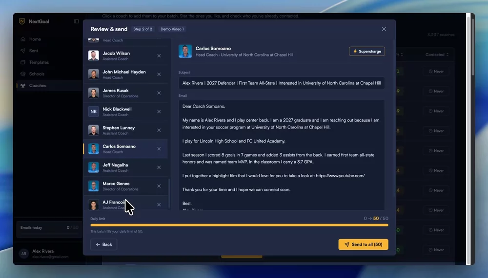 Send with one click demo