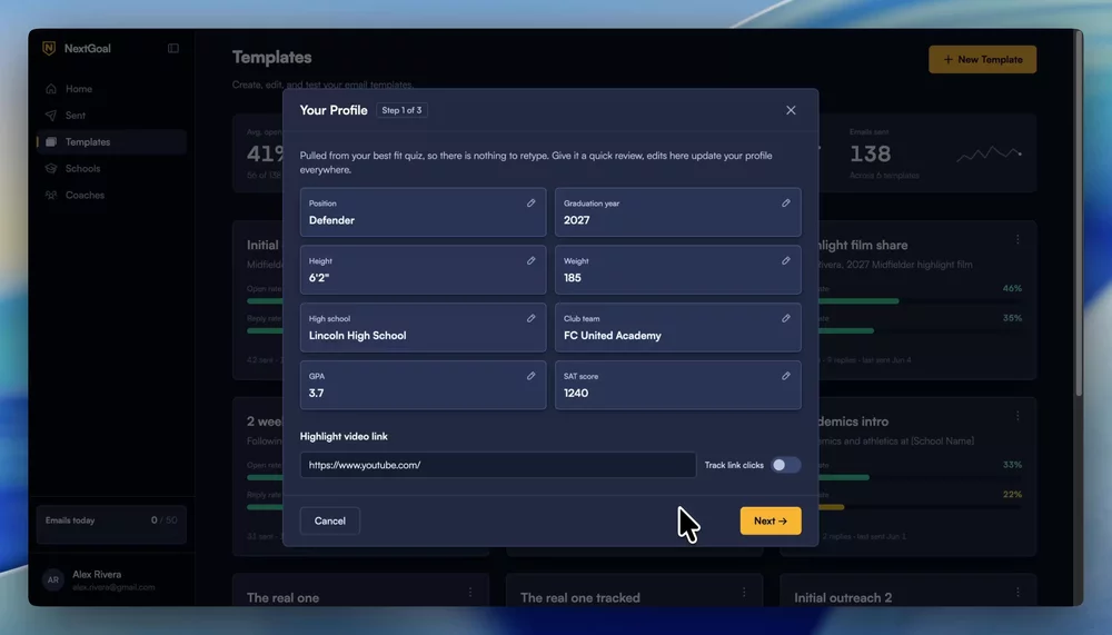 Custom emails in seconds demo