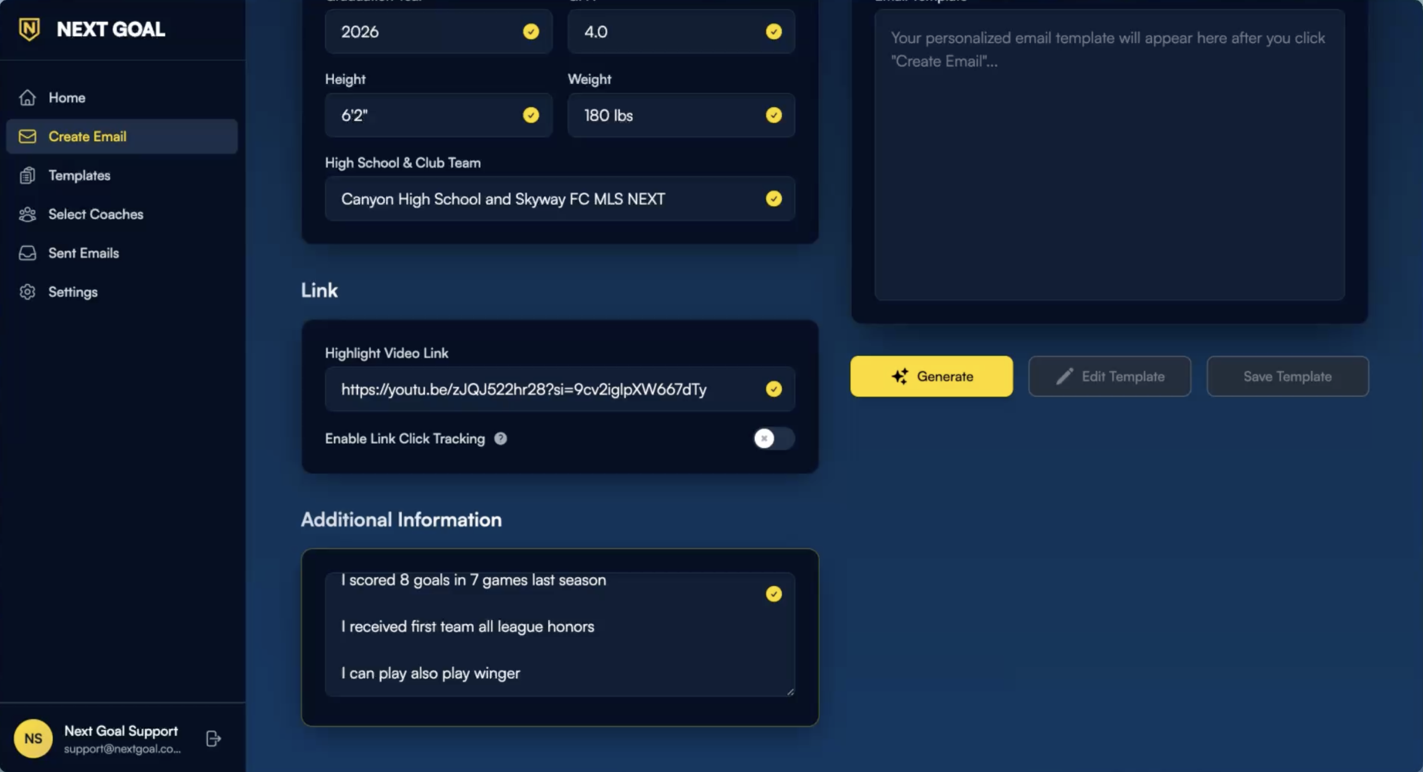 Next Goal - College Recruiting Made Simple